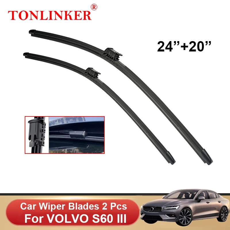 

TONLINKER Car Wiper Blades For VOLVO S60 III Sedan 2019 2020 2021 2022- T4 T5 B3 B4 B5 Car Accessories Front Windscreen Wiper