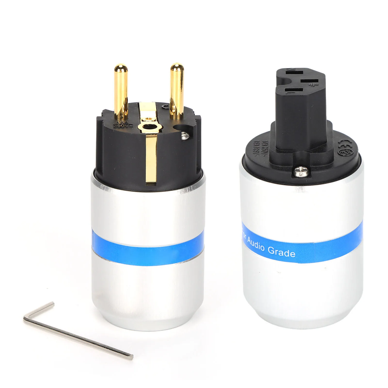 

AC Power Connector Certificated Pure Copper Plug AC Power Plug Pure Copper 24K Gold Plated IEC Connector Cable Plug