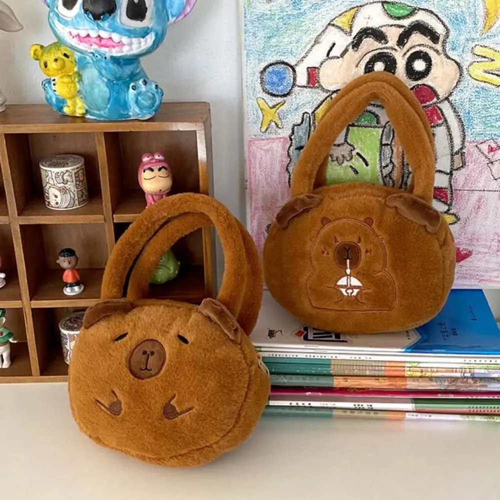 

Plush Capybara Capybara Plush Handbag Large Capacity Animal Cartoon Capybara Crossbody Bag Cute Fashion Cartoon Shoulder Bag