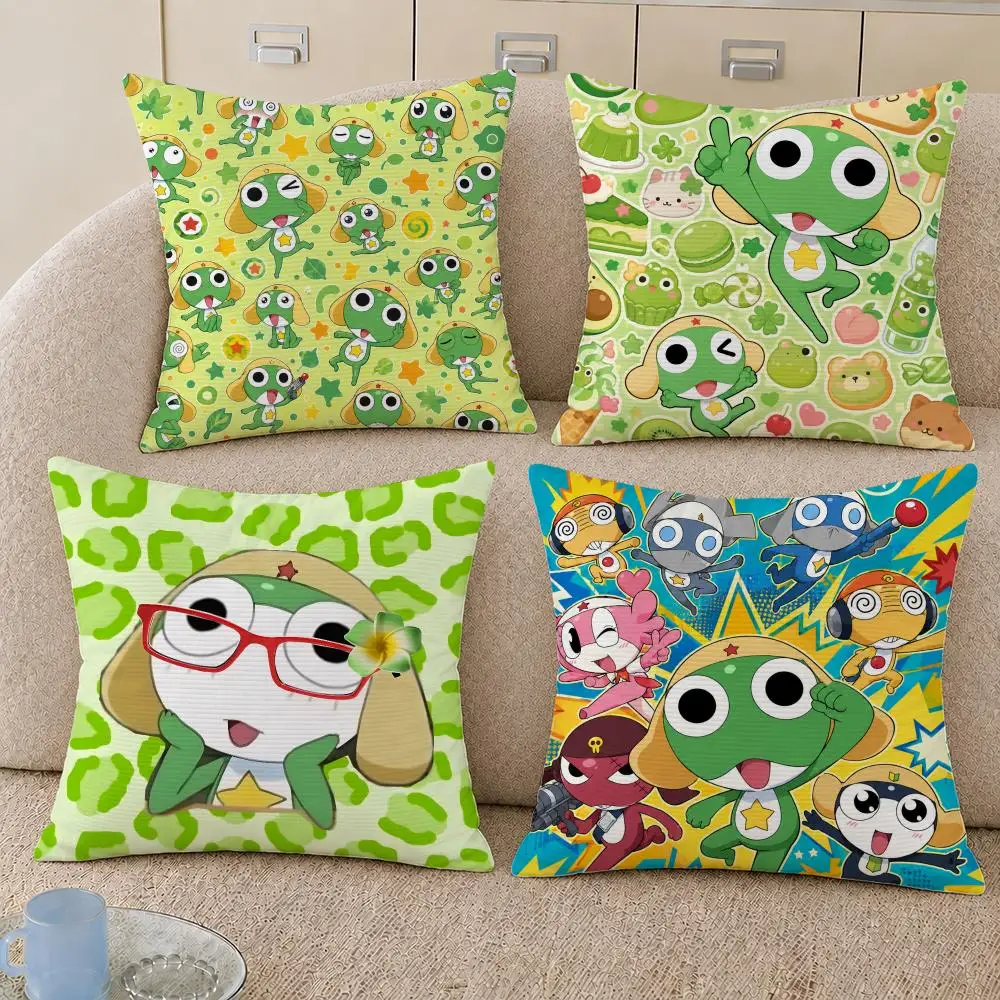 Anime Keroro Gunso Sgt Frog Keroro Cushion Cover Decorative Pillowcase Soft Short Plush Cozy Durable Sofa Home Decor Items Gift