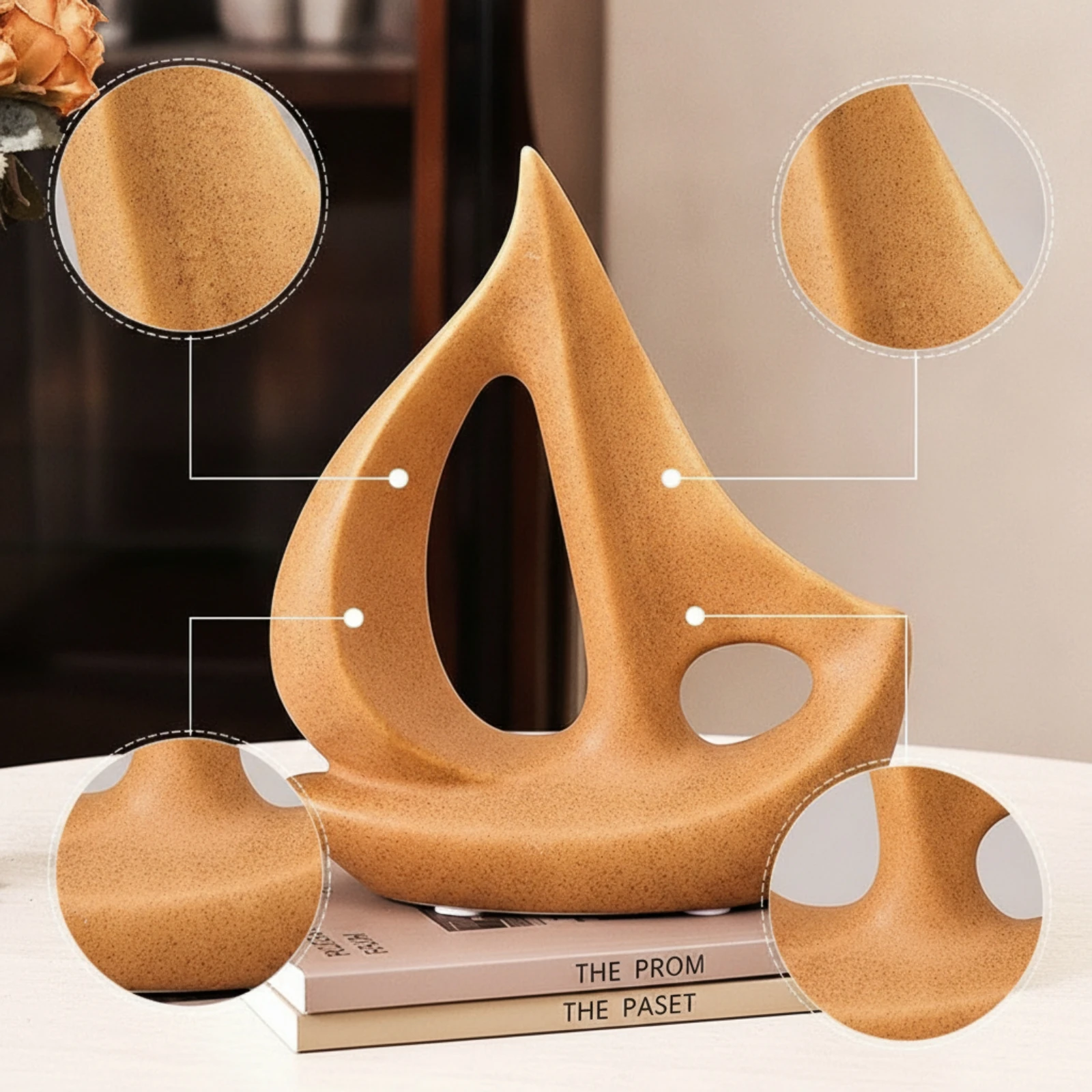 Ceramic Sailboat Elegant Sailboat Ornament Boat Sculpture Matte Boat Ornament Modern for Homeowners, Bookshelf, Living Room