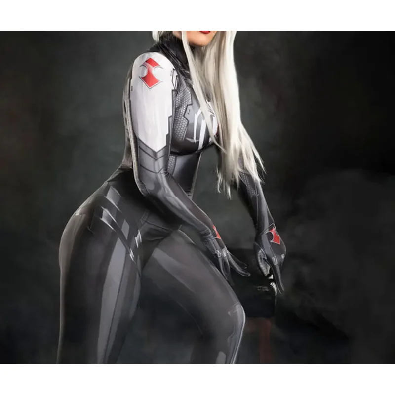 Halloween Black Widow Spidercosplay Costume Woman Girls Jamie Black Widow Catsuit Zentai Suit Adults Kids Bodysuit