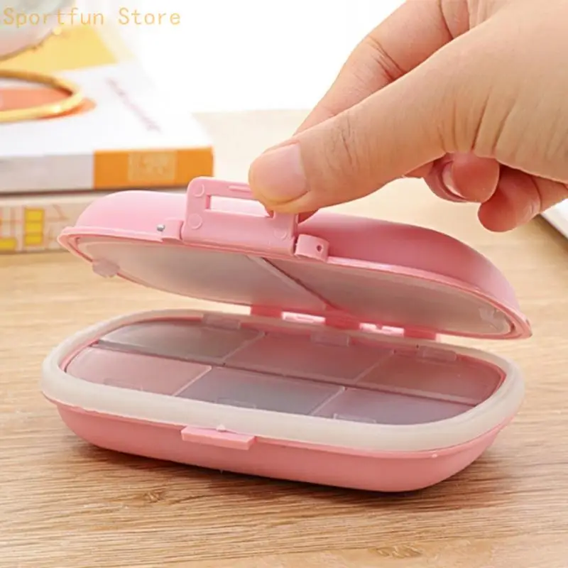X7JD 2Pcs Portable Pills Organizers 8 Compartment Pills Box Pocket sized Pills Container