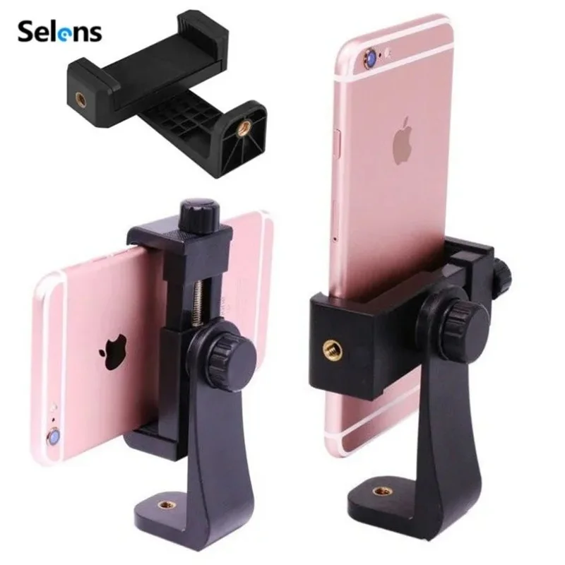 Selens Dudukan Streaming Langsung Seluler Rotasi 360 Derajat Aksesori Fotografi Dudukan Ponsel Tripod Ringan Mini Universal
