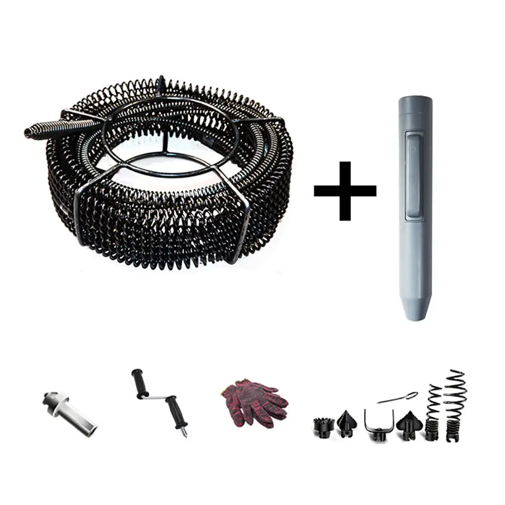9M/12M /15M/20M Household Drain Pipe Dredger Sewer Dredging Machine Extension Spring Set Compression Spring With Crank