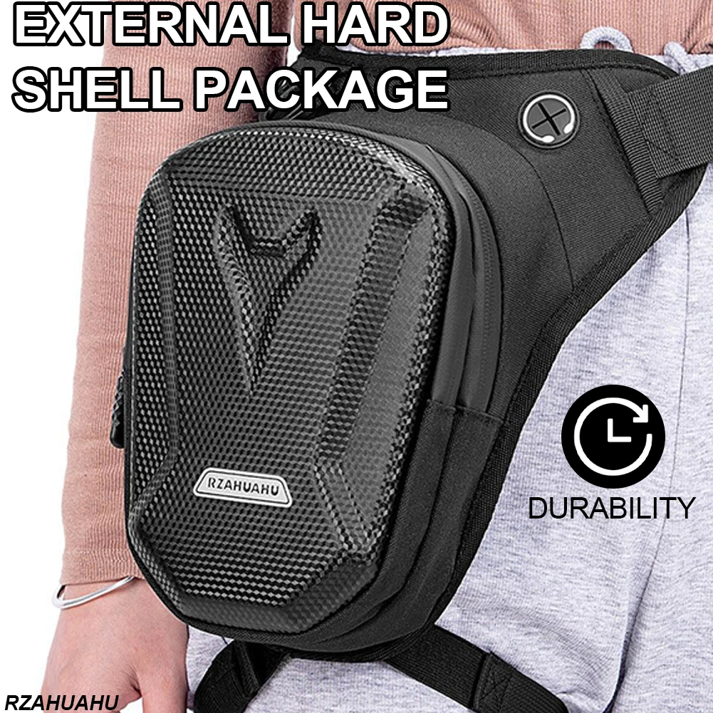 RZAHUAHU Motorcycle Leg Side Bag EVA Hard Shell Outdoor Waist Motorbike Packs