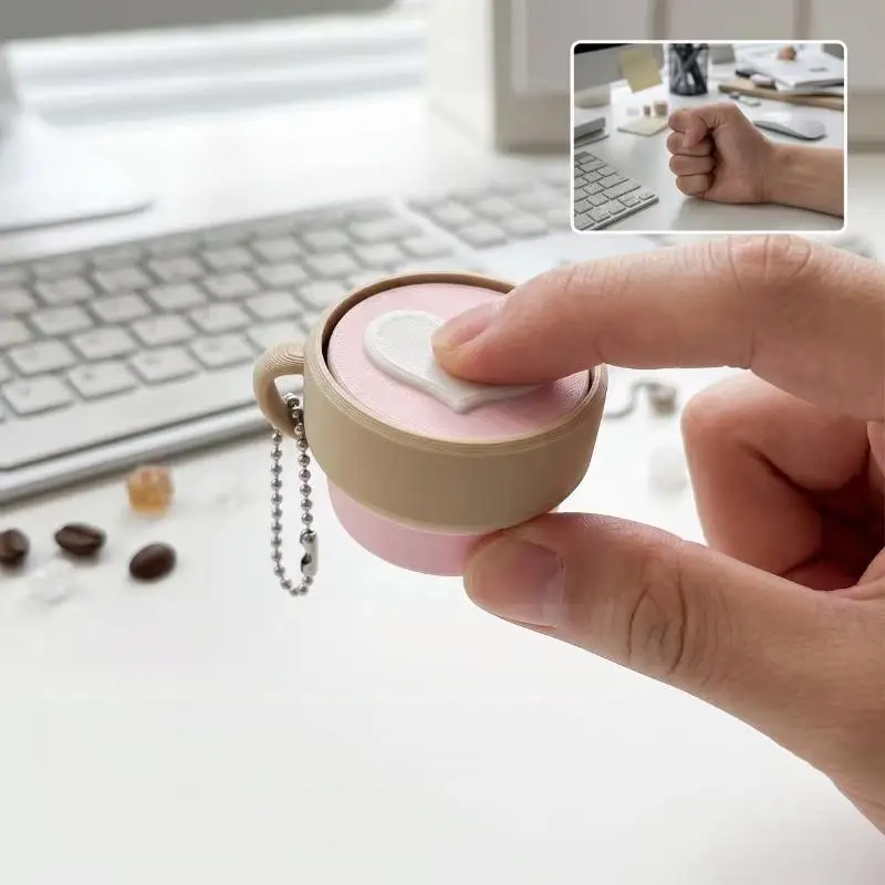 1 Stück 3D-gedruckter Frucht-Clicker-Schlüsselanhänger, niedliches PLA-Fidget-Spielzeug mit Druckknopf, tragbarer Stressabbau-Anhänger für Tasche und Schlüsseldekoration – Detail 1