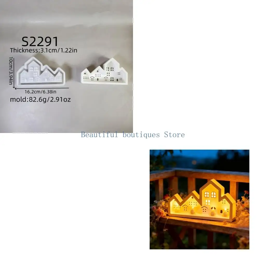 U4LF Sturdy Silicone Mold for Making Plaster House Adds Romance Designs