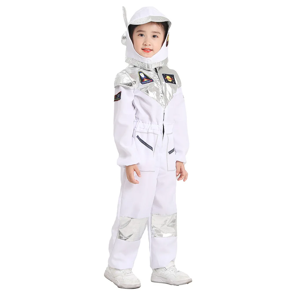 Boys Girls White Space Astronaut Costume Suitable For Book Week Halloween Carnival Out Space Themed Party Kids Costumes