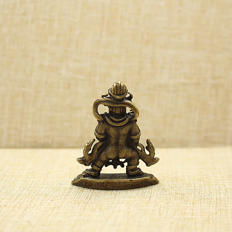 Antique Copper Tibetan Buddhism Vajra Law-king Buddha Statue Home Decoration Accessories for Living Room Ornament Brass Figurine