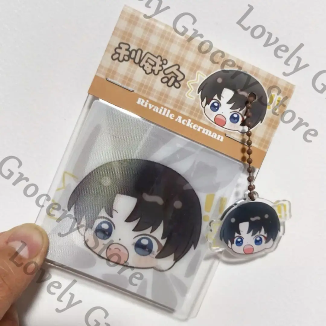Anime Levi Ackerman Ataque A Los Titanes Shingeki No Kyojin ataque a los Titanes Cosplay dibujos animados tarjeta Raster llavero regalo