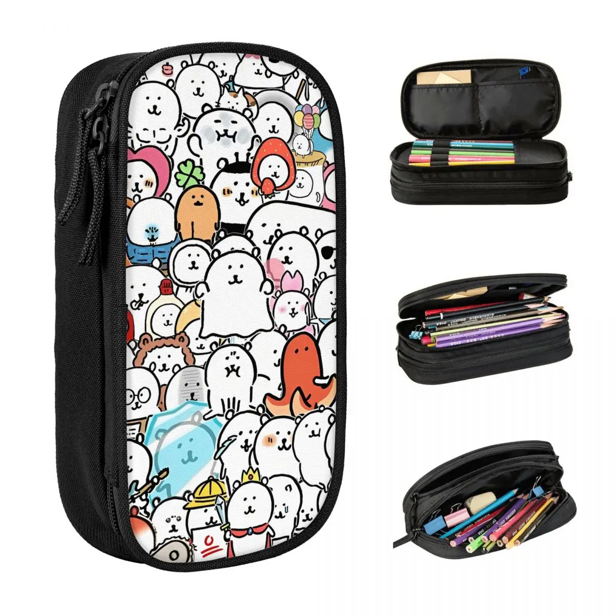 

Пенал с шуткой и медведем, школьные пеналы на молнии для девочек и мальчиков, милый портативный пенал, школьные канцелярские принадлежности
