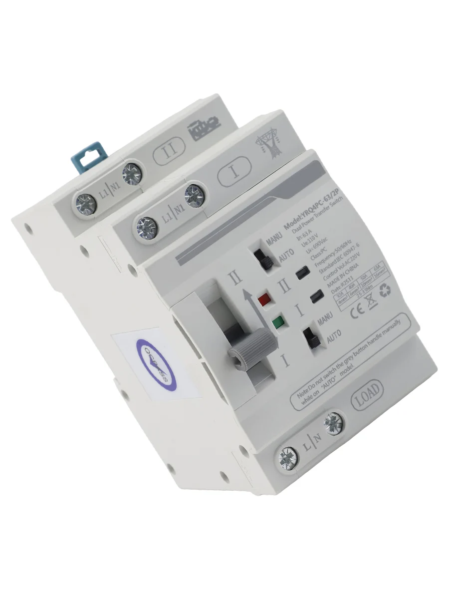 High-demand Equipment Integrated Light Indicators Mechanical Stress Resistance Automatic Transfer Switch 108*50.5mm