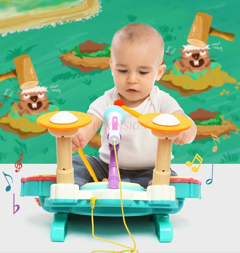 

Children's Mini Piano Rack Drum 2 in 1 Beginner's Introduction Boys 3-6 Year Old Baby Drum Toys