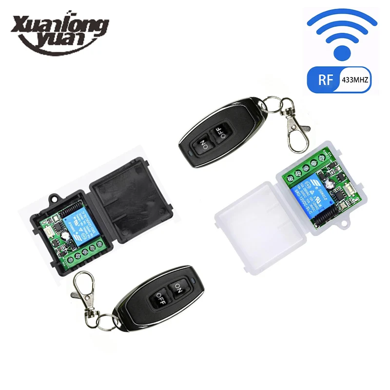 Hot 433Mhz Wireless Remote Control EV1527 Learning Code Transmitter 2 bottons DC 12V 10A RF Relay Receiver Switch 1chanel