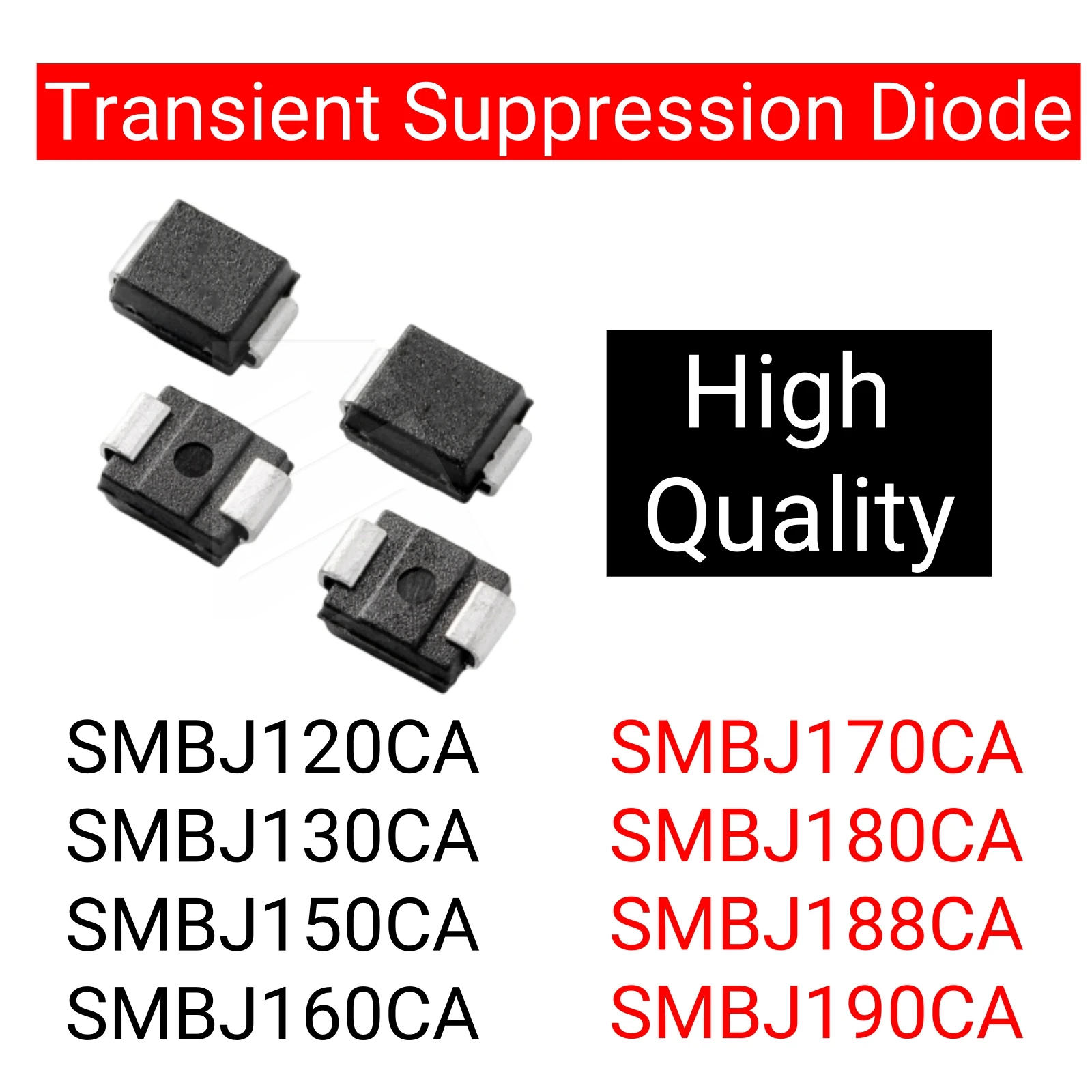 20PCS Bidirectional TVS SMBJ120CA SMBJ130CA SMBJ150CA SMBJ160CA SMBJ170CA SMBJ180CA SMBJ188CA SMBJ190CA Schottky Diode SMB