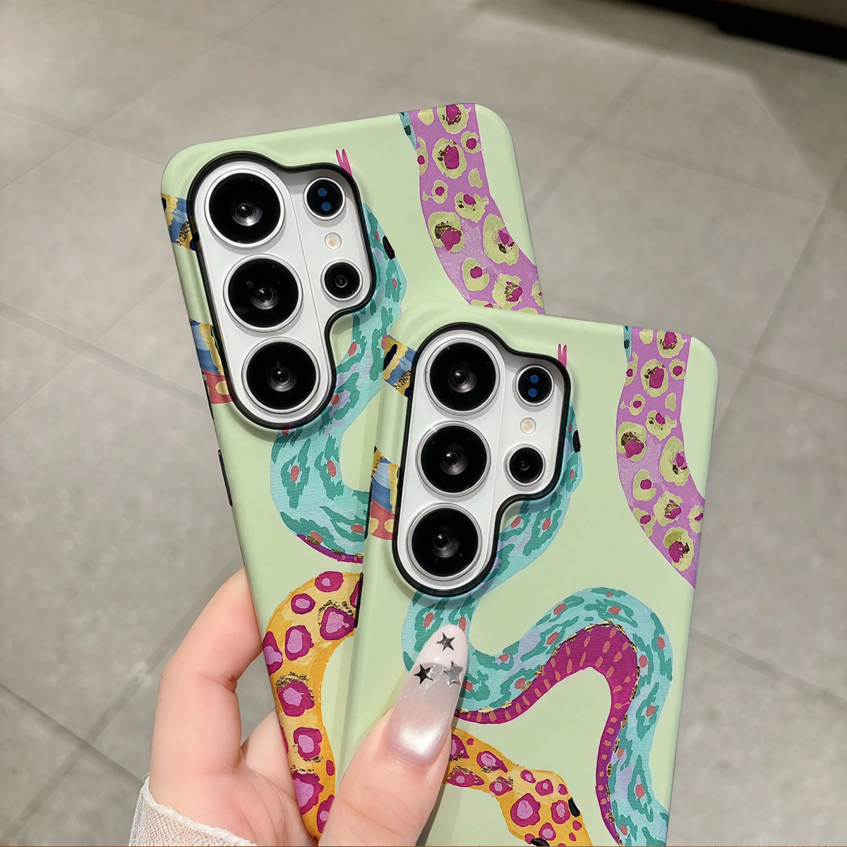 Colorful Snakes Phone Case For Samsung Galaxy S26 S25 Ultra S24 S23 Plus Hard Shock‑Absorption 2-in-1Protective Cover