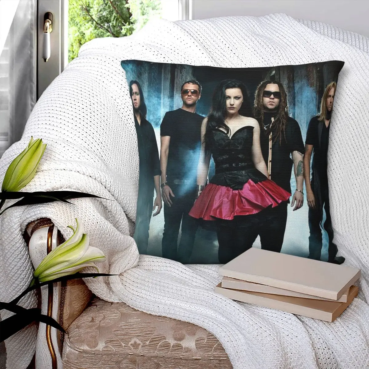 Evanescences Rock Band Square Pillowcase Cushion Cover Pillow Case Throw Pillow Cover for Home Sofa Living Room
