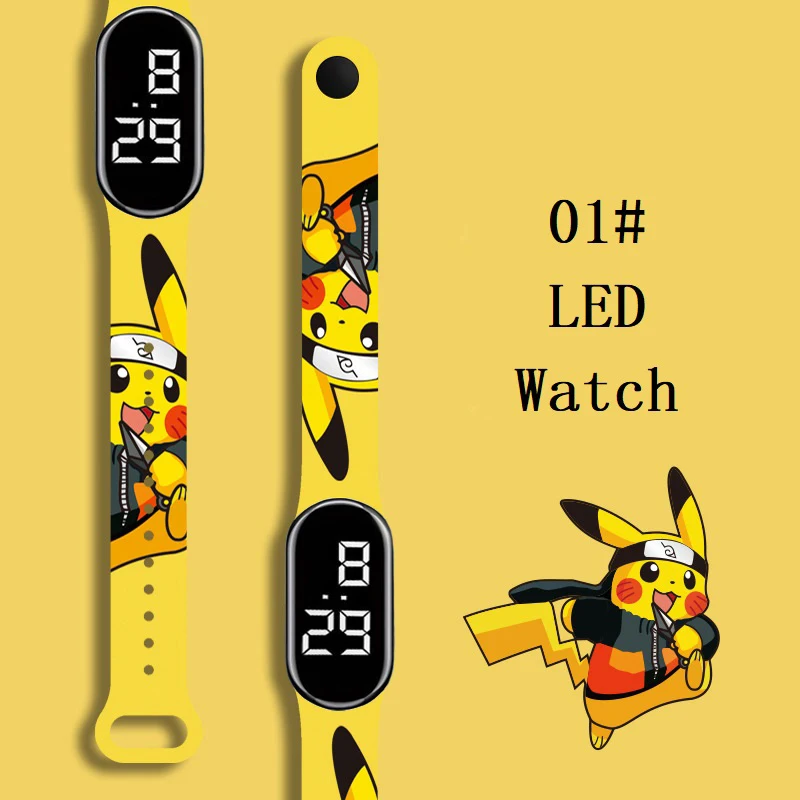 

Cartoon Anime Pikachu Children Watches Toys Kawaii Pokemon Sports Electronic Waterprime Character Pikachu Educational Children's