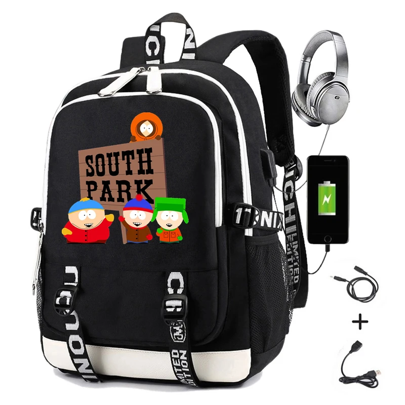 Funny South Park Backpacks for Kids Print Kawaii Kenny Back Pack School Student Bags Boys Girls Functional Backpack