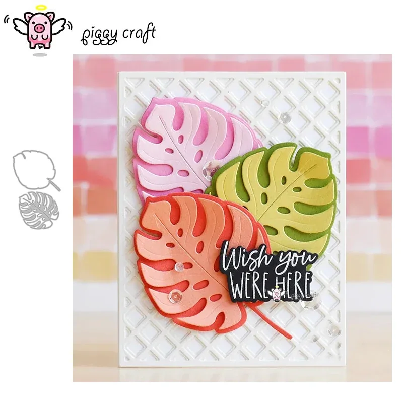 Piggy Craft metalowe matryce do wycinania matryce do wycinania dekoracja liści scrapbook papier rzemiosło nóż forma ostrze dziurkacz szablony matryce