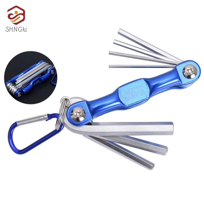 Folding Hex Wrench Metal Metric Allen Wrench Set Hexagonal Screwdriver Hex Key Wrenches Allen Keys Hand Tool Portable Set