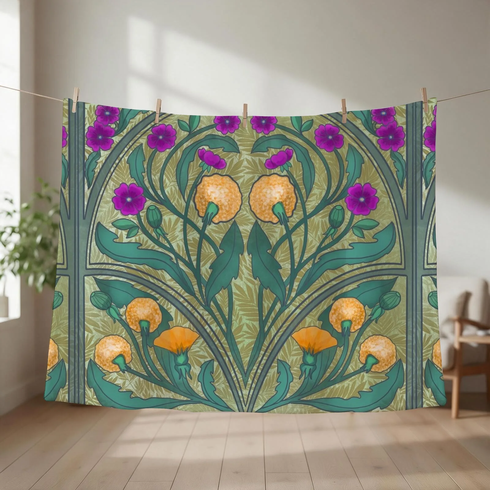 Dandelion and Primrose Throw Blanket Flannel Bed Fashionable Custom valentine gift ideas Blankets