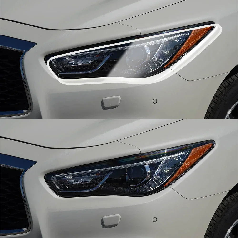 Smoke Black High Gloss Pre-Cut TPU Headlight Protective Film For Infiniti QX60 QX60S L51 L50 PPF Anti-Scratch Vinyl Wrap Cover