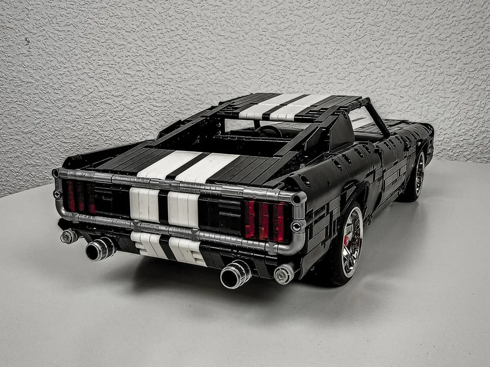 1832 Parts MOC Building Block Car Model Mustang Quick Back 110 Scale for Boys Adults Children Christmas Gift