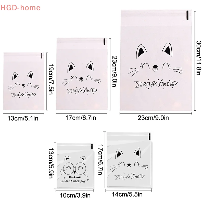 100PCS Transparente Selbstklebende Süßigkeiten Geschenktüten Niedliche Häschen Katze Bär Tier Brot Toast Kekse Backen Verpackung Tasche liefert