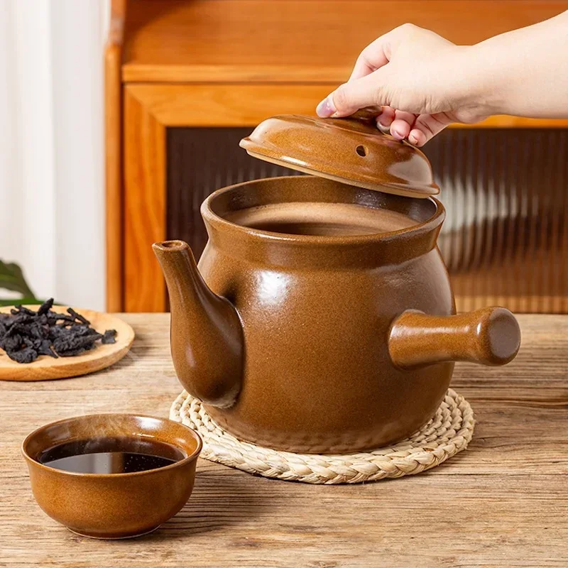 Slow cooker casserole cooking pot 4.5L Chinese medicine pot Uncoated crock pot Kitchen ceramic cookware clay pots for cooking