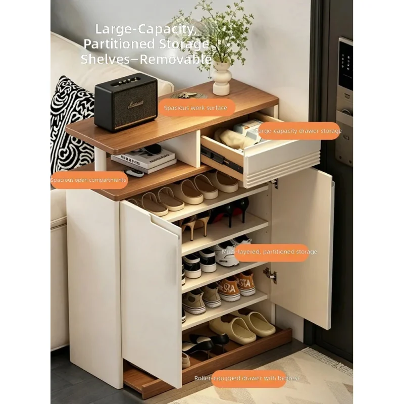 custom.Modern Minimalist Wall-mounted Baseboard-style Shoe Cabinet, All-Aluminum Construction Apartment Entryway Stora