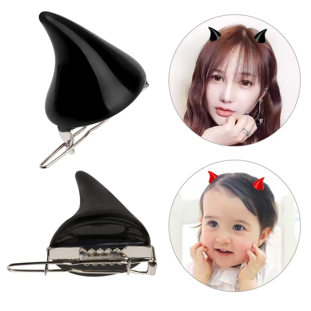 1 Pair Party Gothic Halloween Horn Hair Clips OX Horn Hairpins Small Demon Costume Pin