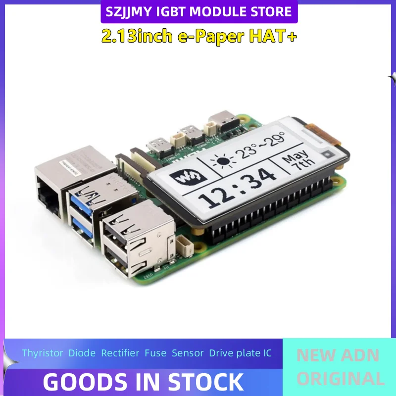 

НОВЫЙ 2,13-дюймовый черно-белый позолоченный электронный чернильный экран с Raspberry Pi HAT + стандартная поддержка местной кисти