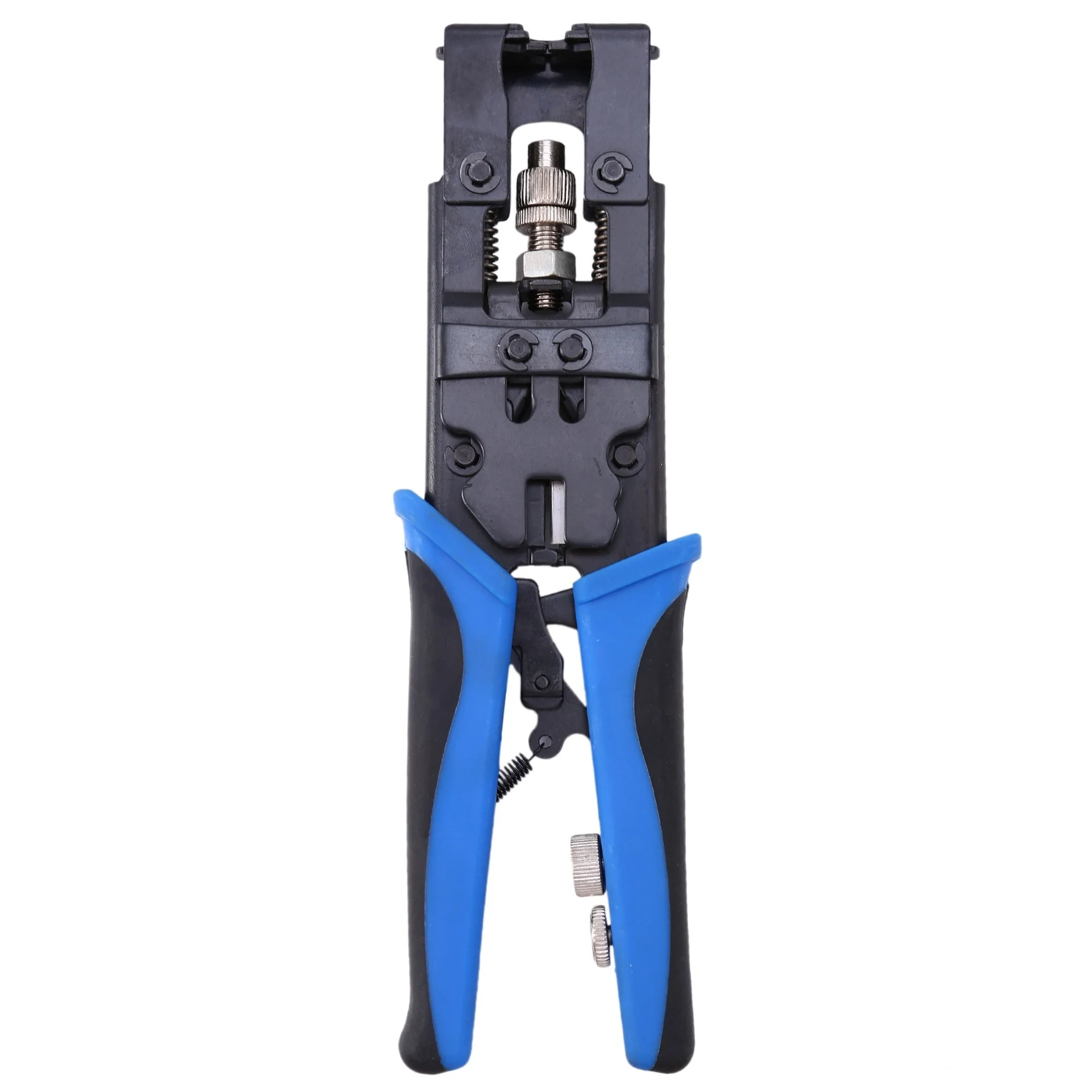 AT21-2Pc Durable Coax Compression Crimper Tool BNC/RCA/F Crimp Connector RG59/58/6 Cable Wire Cutter Crimping Plier