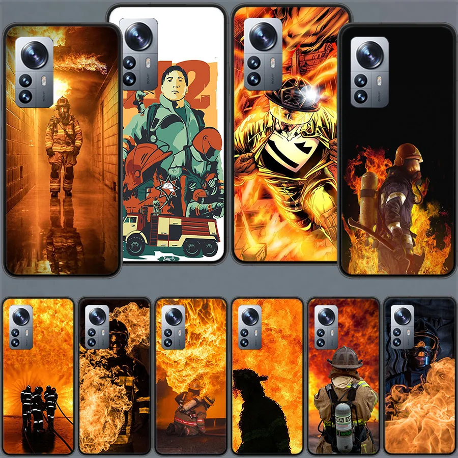 Fire Fighter Hero Phone Case For Xiaomi Poco X6 X5 Pro 5G X4 F4 GT X3 F6 M5 M5S M4 M3 F5 F3 F2 F1 Mi Note 10 Lite Cover Capa TP