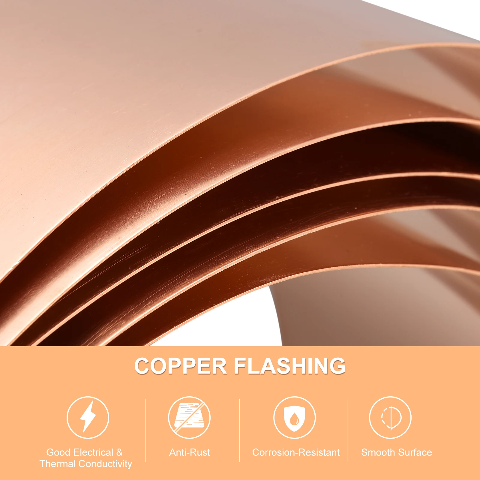 Imagem -02 - Piscando Cobre Folha Roll 999 Pure Copper Strip Metal Folha Placa para Eletricidade Faça Você Mesmo Projetos 0.1 0.2 0.3 0.4 mm Espessura