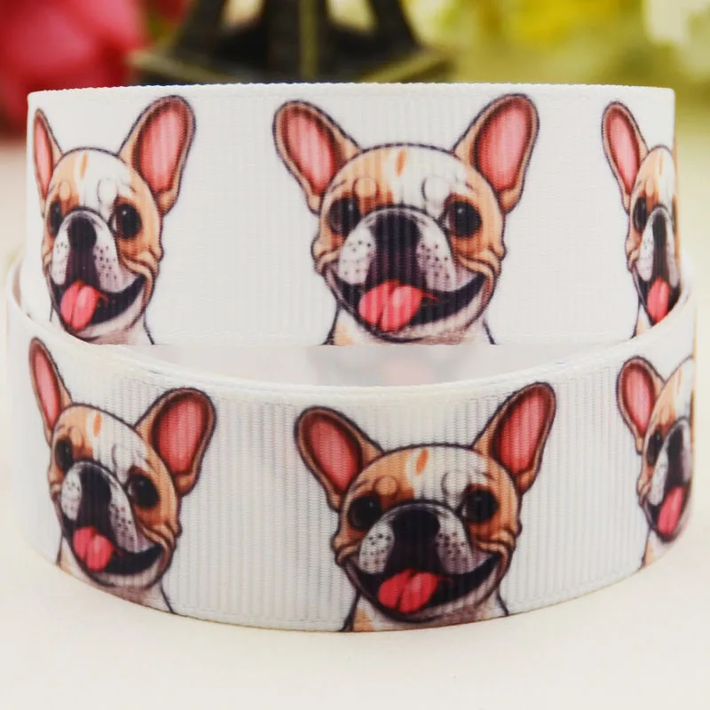 22mm 25mm 38mm 75mm dog cartoon printed Grosgrain Ribbon party decoration 10 Yards satin ribbons