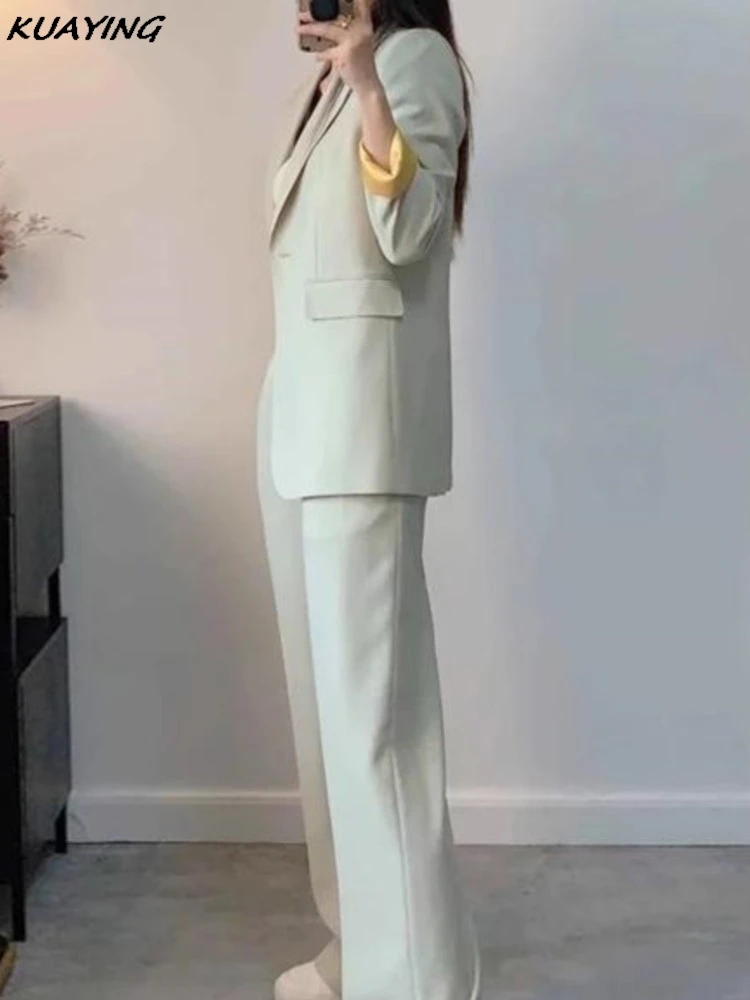 Version Loose fashion Casual Suit Temperament Professional  2025 Women's Two Pieces Office Lady Spring Autumn New Korean