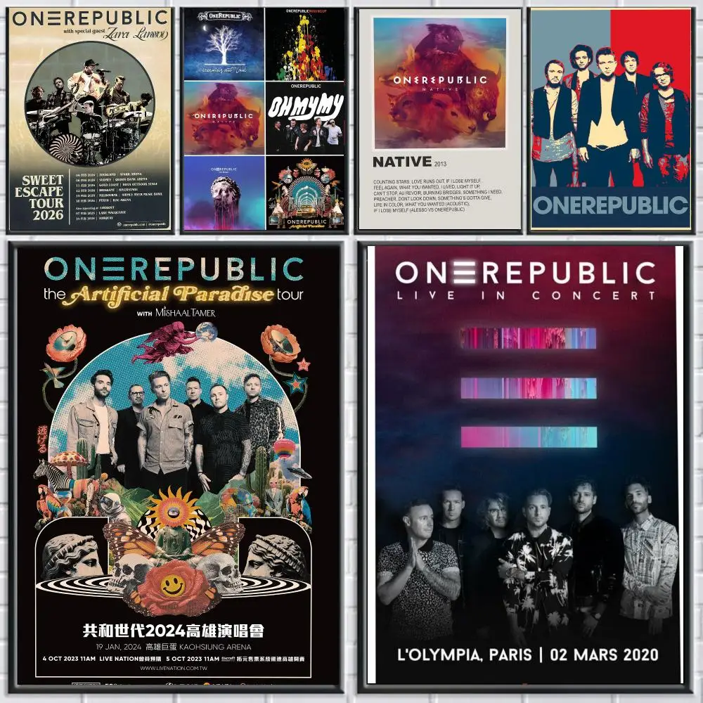 band O-OneRepublic-C Poster Peel and Stick Wall Art for Cafe Office Bar and Home Decoration