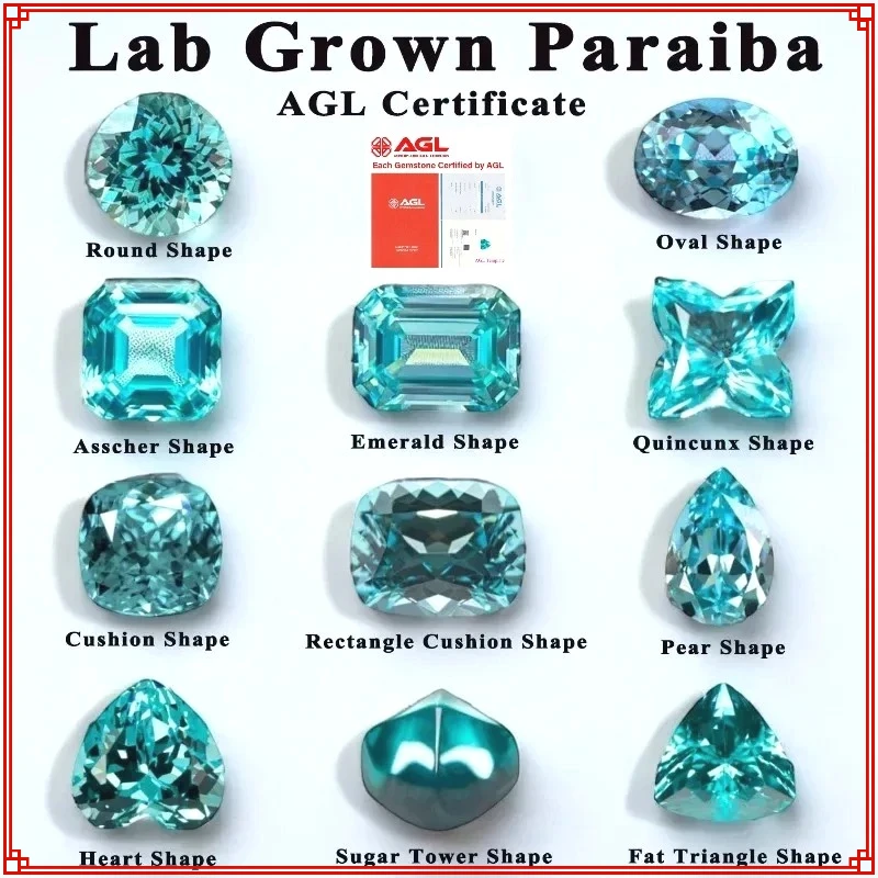

Lab Grown Paraiba Charm Gemstone for DIY Advanced Jewelry Making Inlay Ring Necklace Bracelet Selectable AGL Certificate