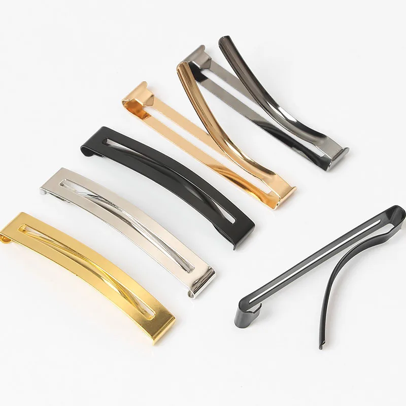 20PCS  6cm New Double Bars Metal Hair Barrettes Snap Hair Clips Bobby Hairpins Plain Hair Sliders for DIY Kids Girls Accessories