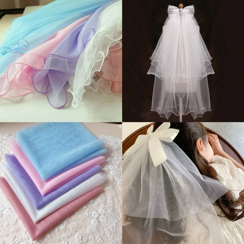 شبكة فولي الشريط اليدوية فتاة الأميرة غطاء الرأس الحجاب المواد الطفل اكسسوارات حزب أغطية الرأس الأطفال هالوين عيد الميلاد #2