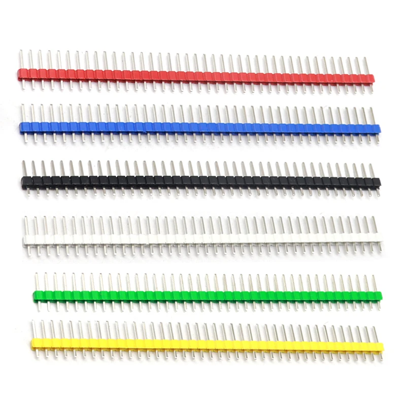 【20-5PCS】Breakable Single Row Masculino Header Connector Kit, PCB Pin Strip para Arduino, 2,54mm, 40 Pin