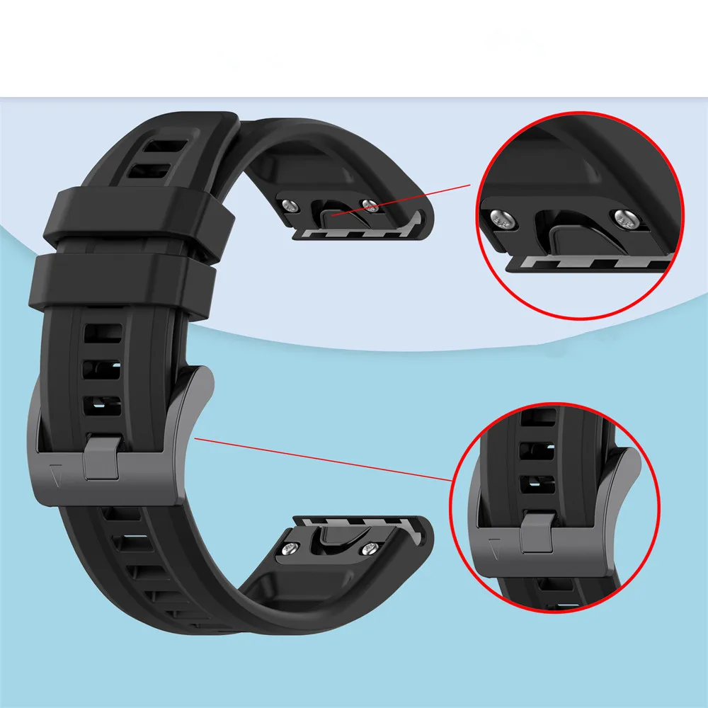 Ремешок силиконовый для наручных часов Garmin Quatix7 Pro, быстросъемный браслет с металлической пряжкой, аксессуары для часов, 22 мм