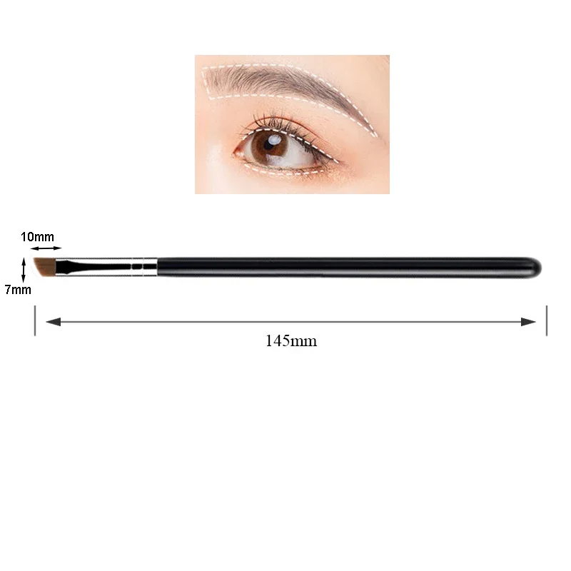 Professional Oblique Head  Eyeliner Eyebrow Brush Make Up Soft Fiber Wing Beauty Tool Angled Sharp Fine Eye Liner Brow Brushes