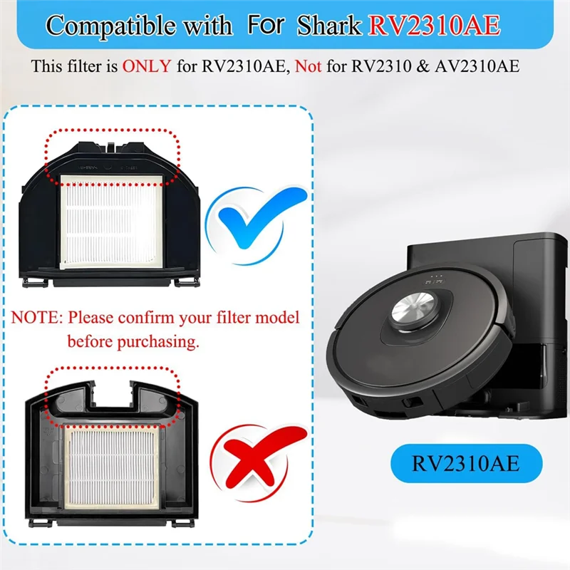 A74G-For Shark RV2310AE 매트릭스 로봇 진공 청소기 액세서리 키트, 메인 사이드 브러시 Hepa 필터 폼 필터 청소 브러시