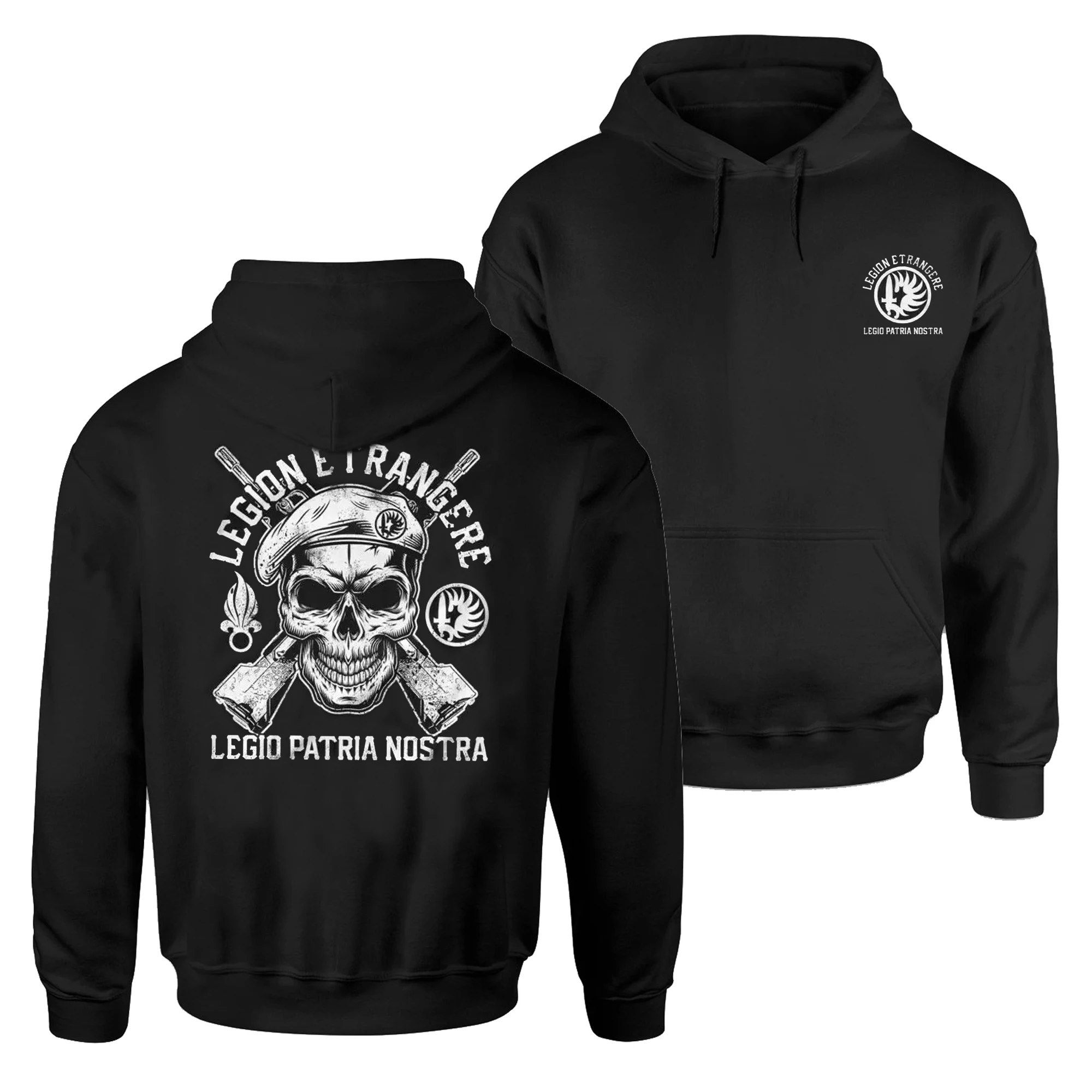 

Legion Etrangere Skull France Foreign Legion Grunt Pullover Hoodie 100% Cotton Casual Mens Sweatshirts Military Style Streetwear