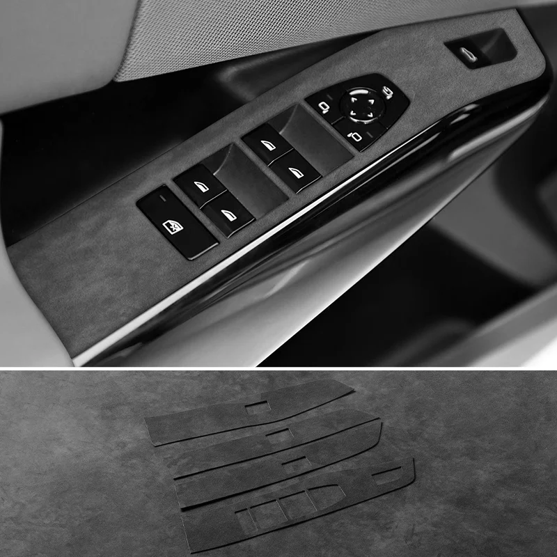 For BMW X3 G45 G48 Door Window Lifting Switch Panel Frame Trim Sticker Performance Made of Alcantara Car Interior Accessories 4