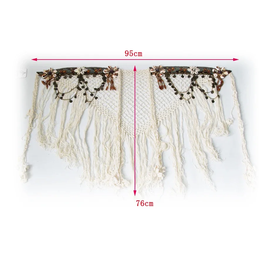 Tribal ATS Belt Belly Dance Hip Scarf Costumes Tassel Coin Gypsy Bellydance Style Handmade Hip Scarf Accessories Adjustable